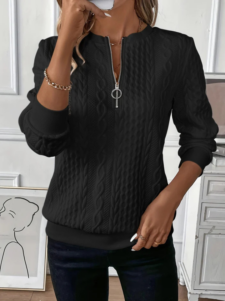 Pull Court en Maille Cablée avec Zip