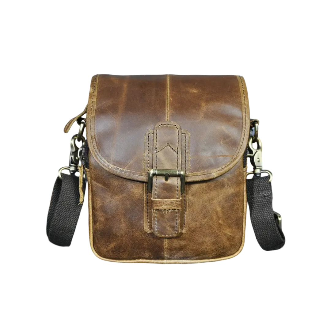Zachary - Sac à bandoulière en cuir véritable pour hommes