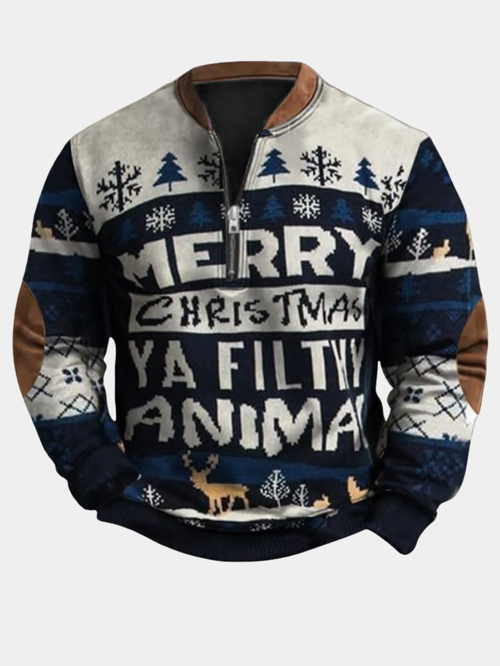 Léo – Pull Noël col zippé