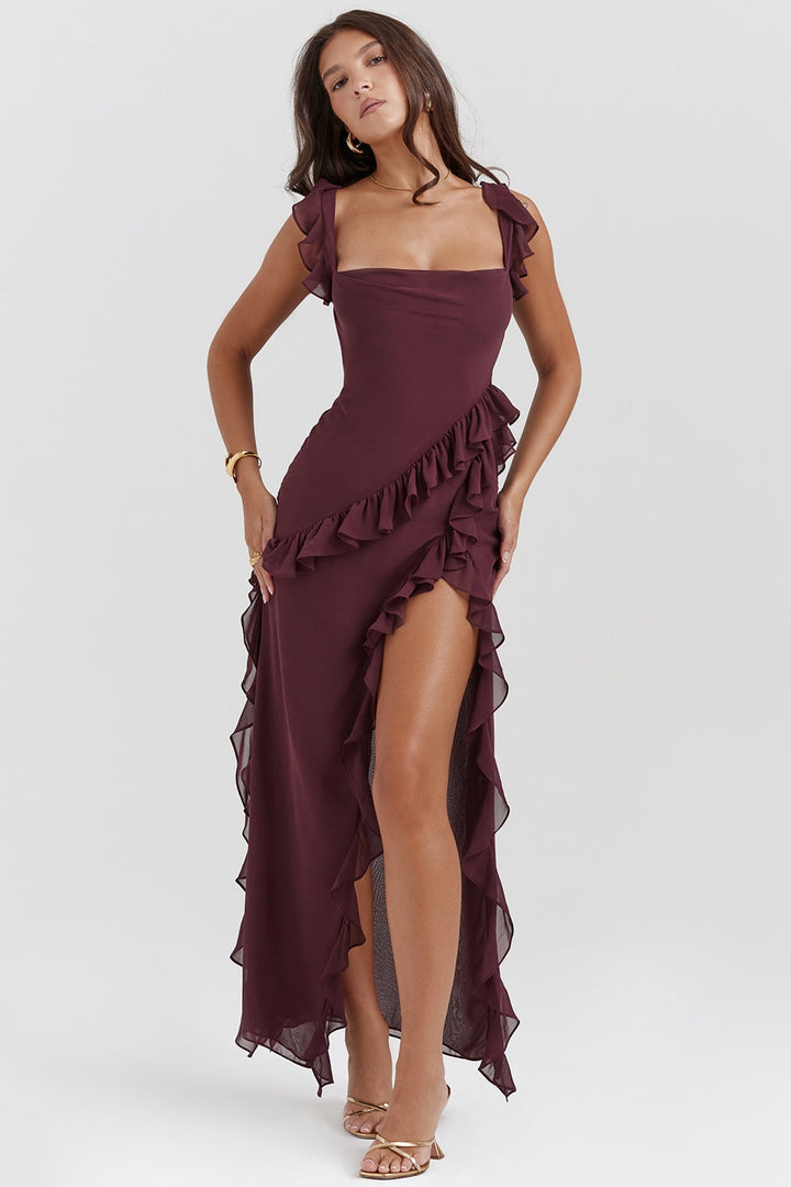Dalia | Robe longue avec volants