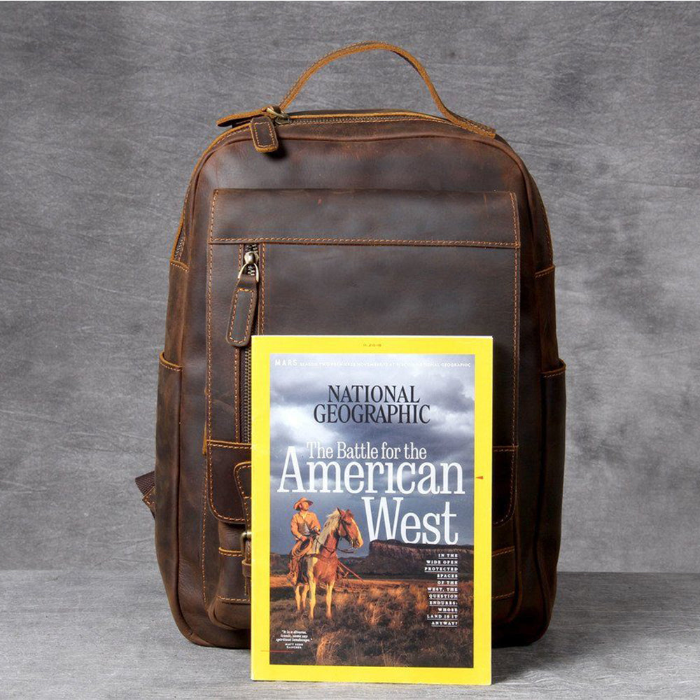 Jason - Sac à dos en cuir tan premium