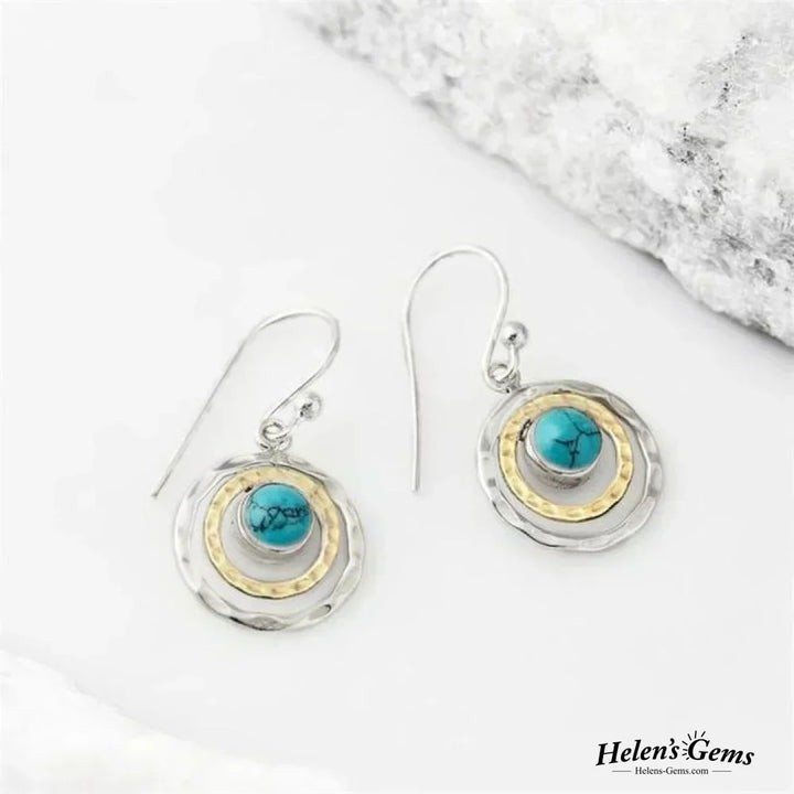 Sirena - Boucles boho turquoise et or