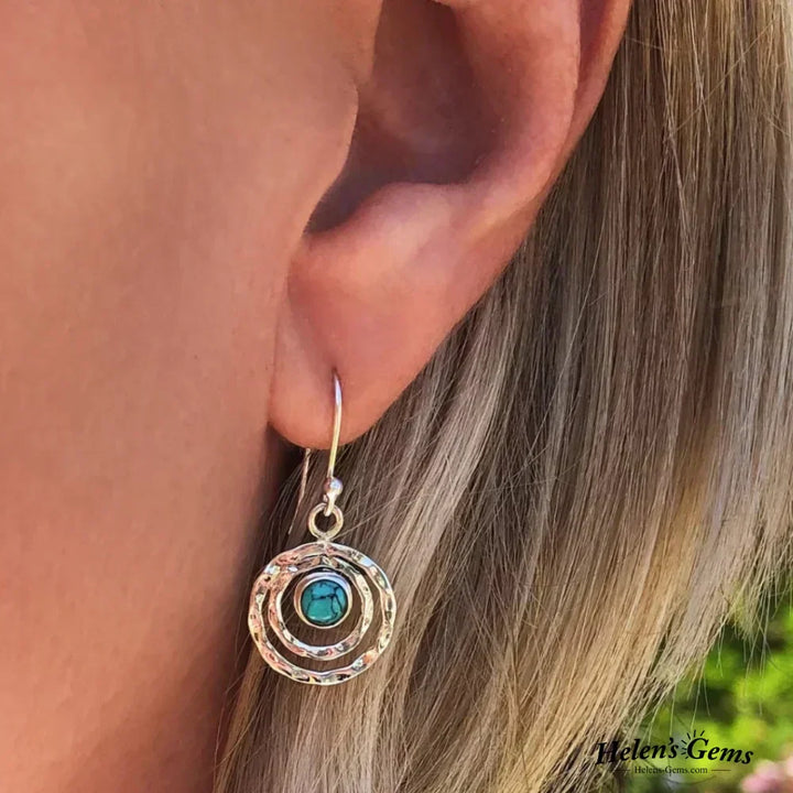 Sirena - Boucles boho turquoise et or