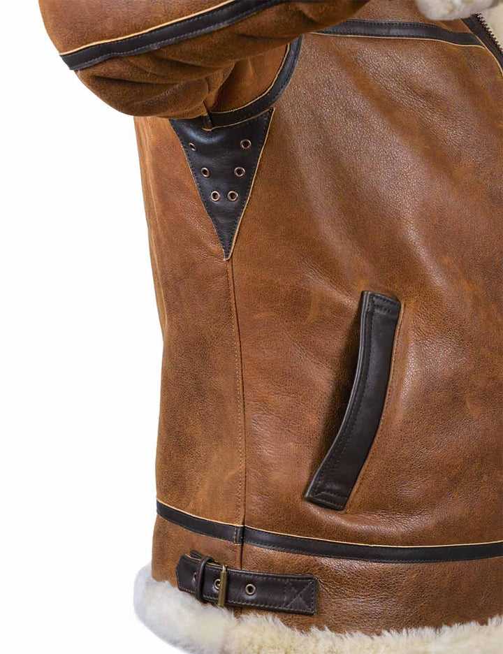 Aron - Veste Bomber avec Capuche en Fourrure