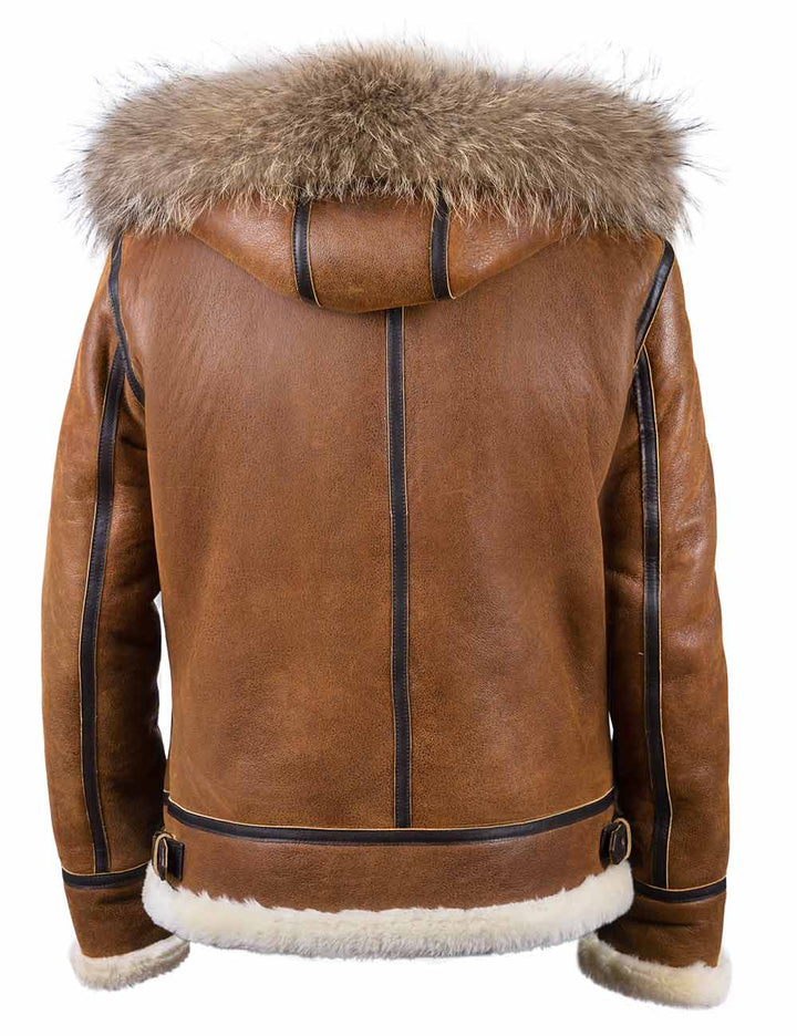 Aron - Veste Bomber avec Capuche en Fourrure