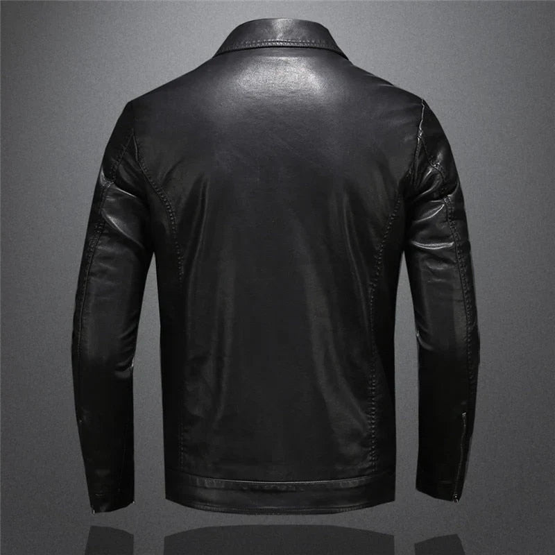 Lucien | Veste en Similicuir Noire Classique pour Homme