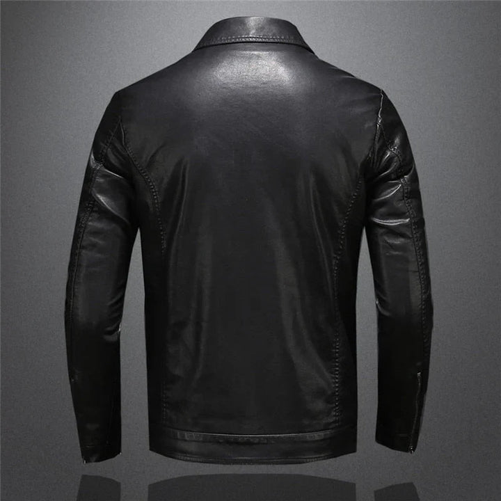 Lucien | Veste en Similicuir Noire Classique pour Homme