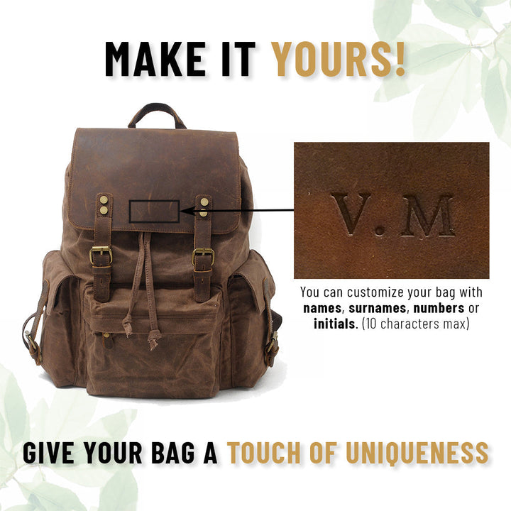 Jacob - Sac à dos vintage en toile cirée