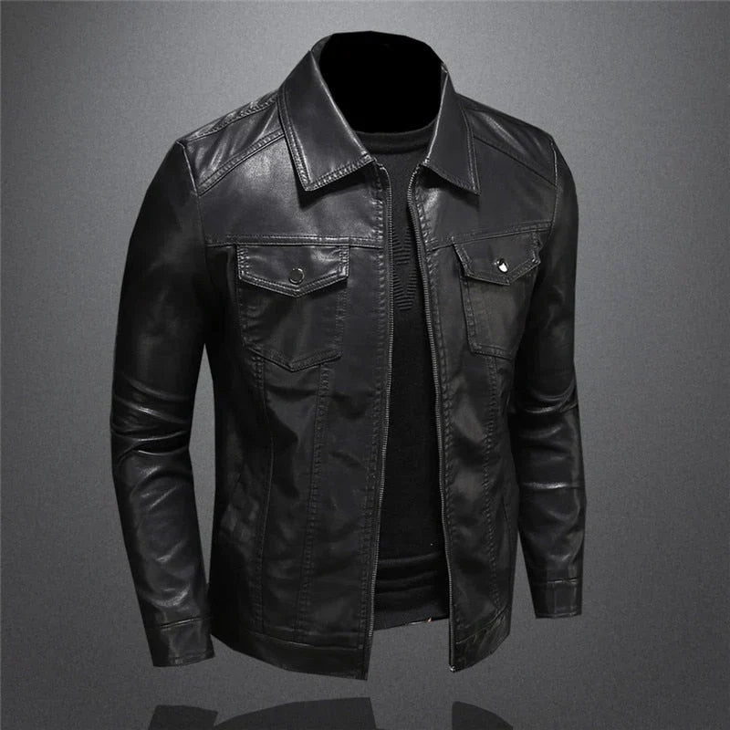 Colt - Blouson en cuir au style motard raffiné pour hommes