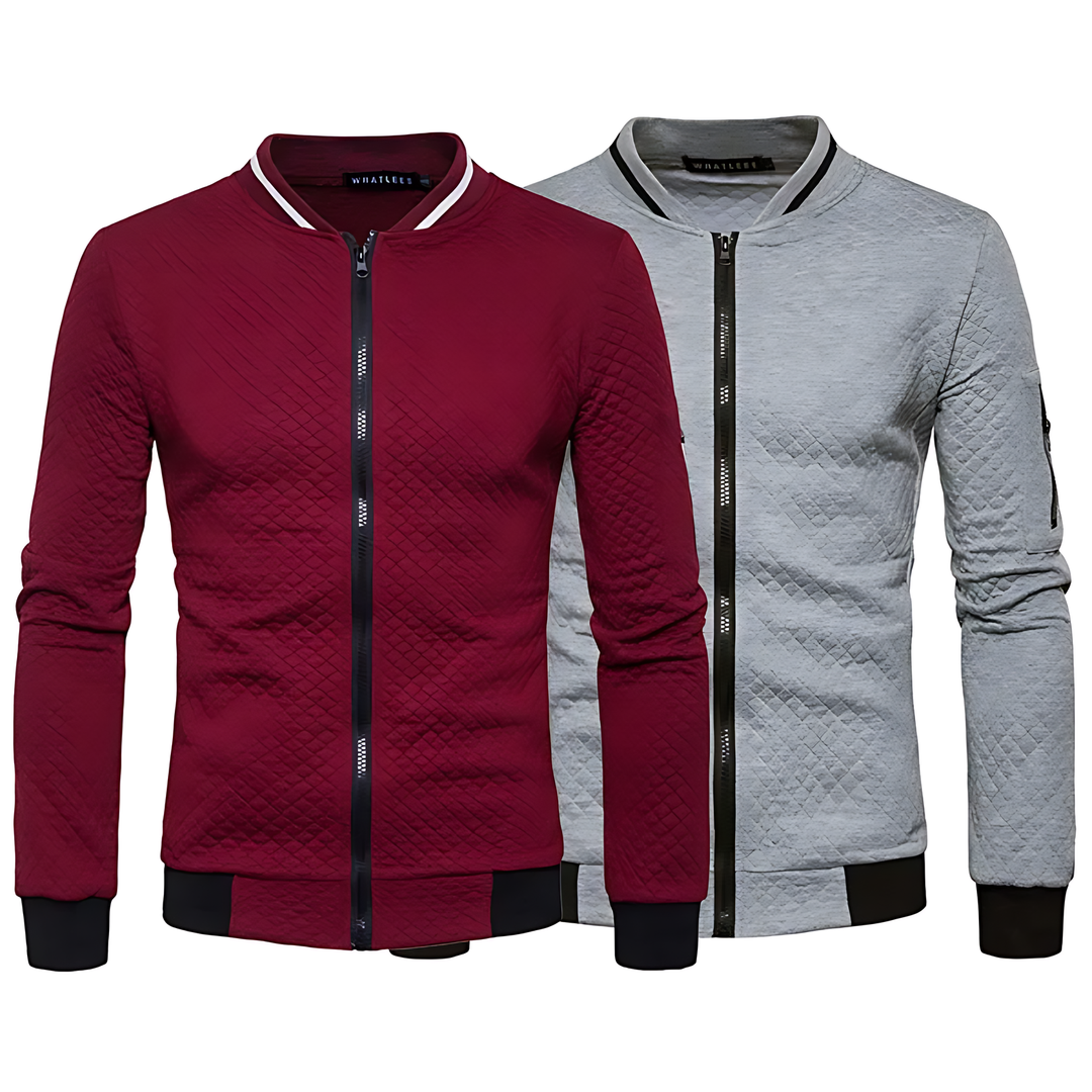 Veste bomber moderne pour homme, matelassée et zippée avec bord contrasté