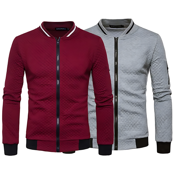 Veste bomber moderne pour homme, matelassée et zippée avec bord contrasté