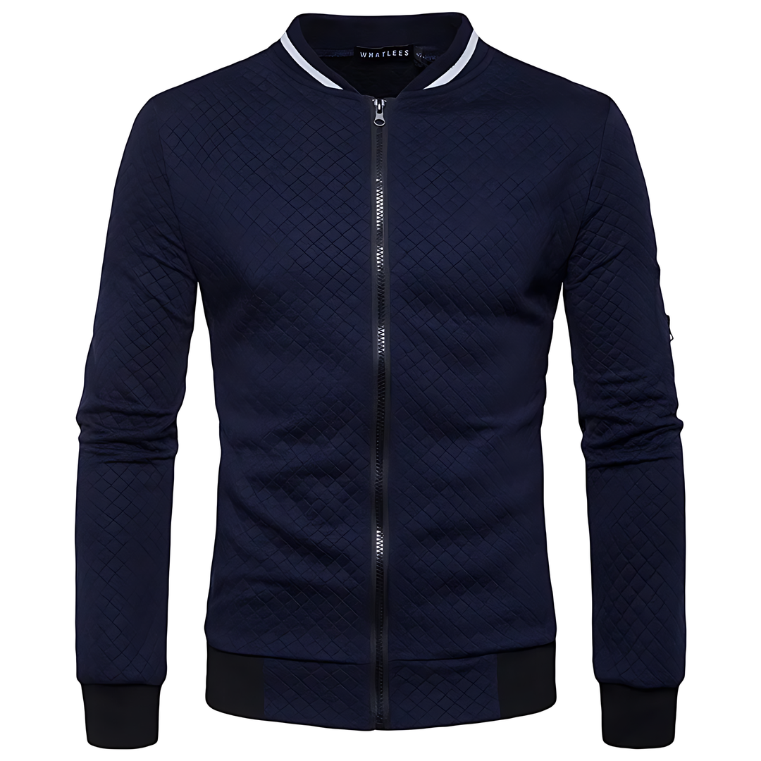Veste bomber moderne pour homme, matelassée et zippée avec bord contrasté