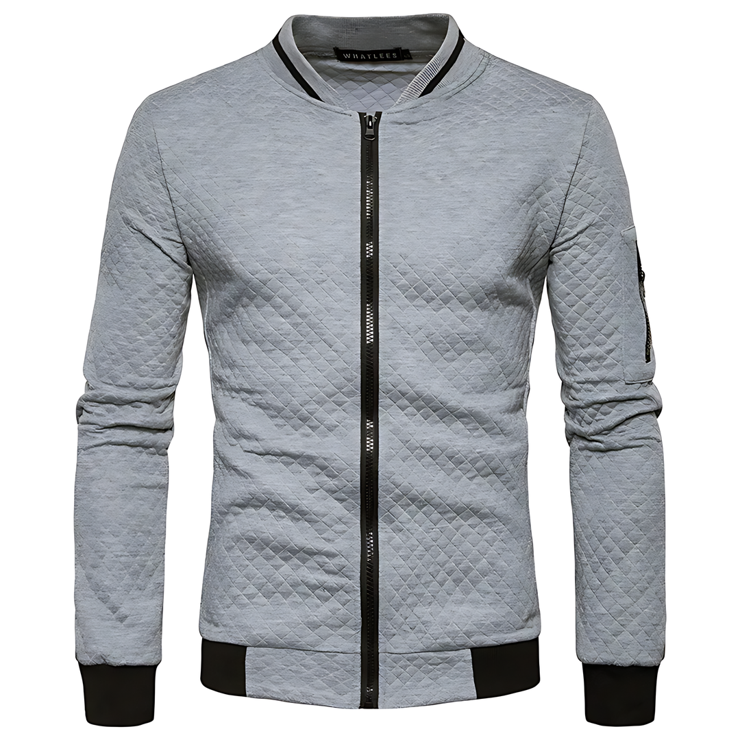 Veste bomber moderne pour homme, matelassée et zippée avec bord contrasté