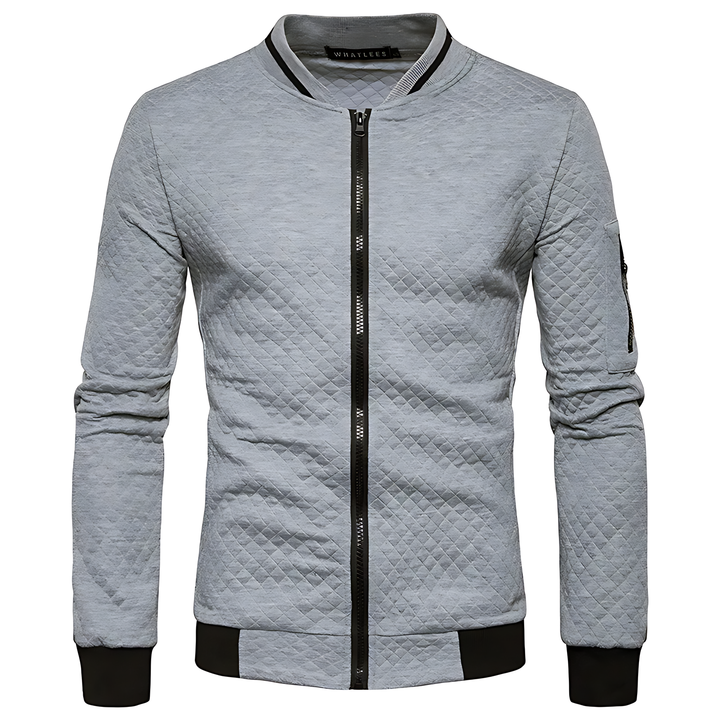 Veste bomber moderne pour homme, matelassée et zippée avec bord contrasté
