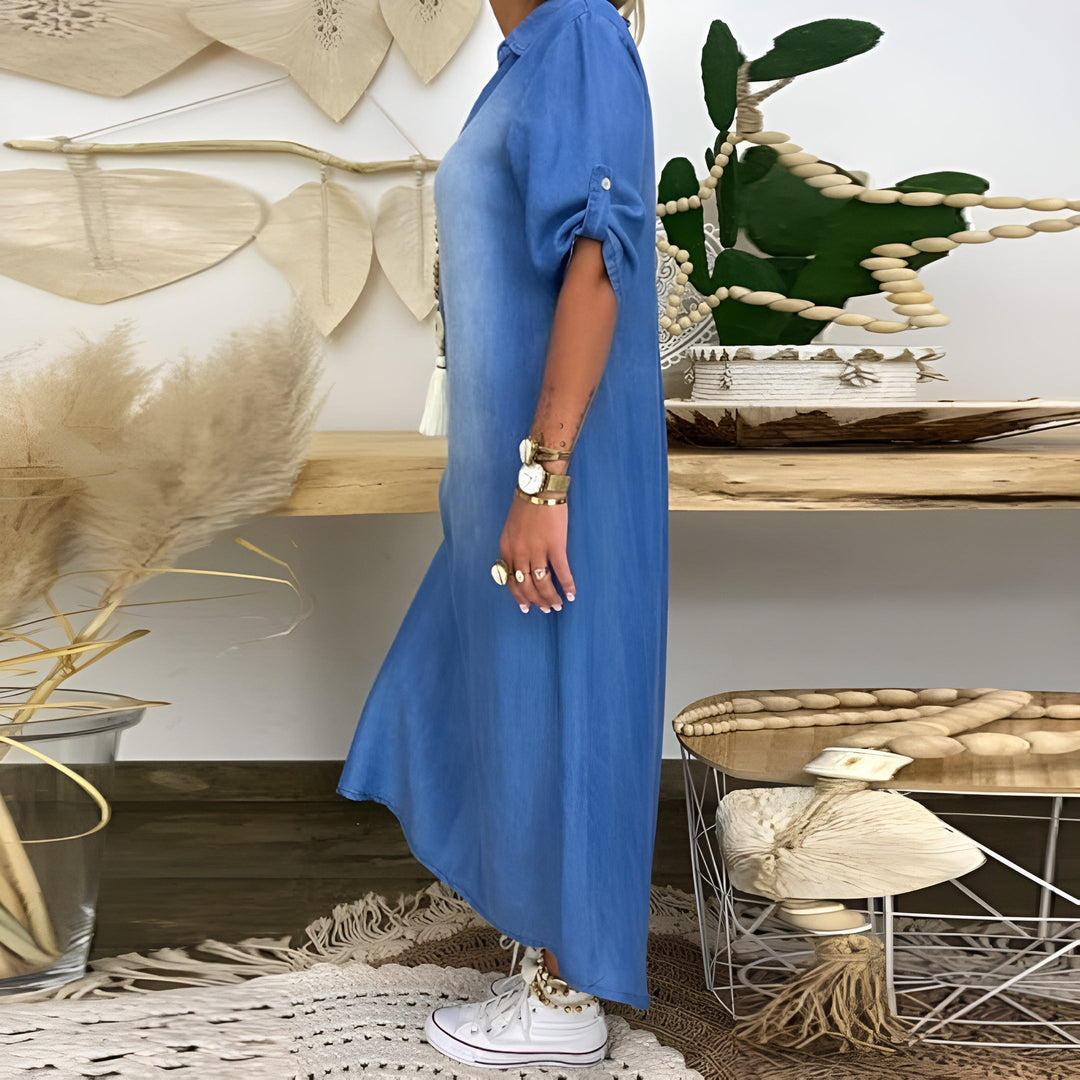 Andrea™ | Robe en denim avec décolleté en V