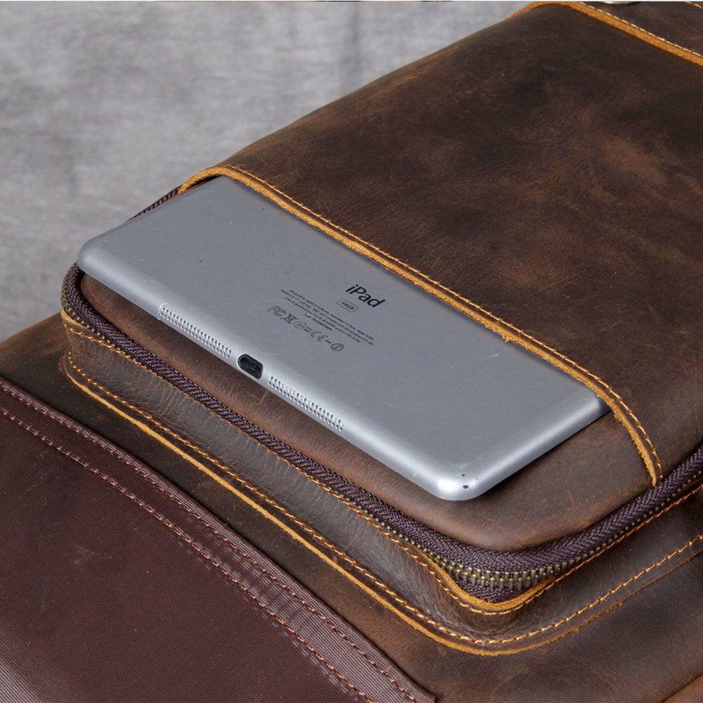 Jason - Sac à dos en cuir tan premium