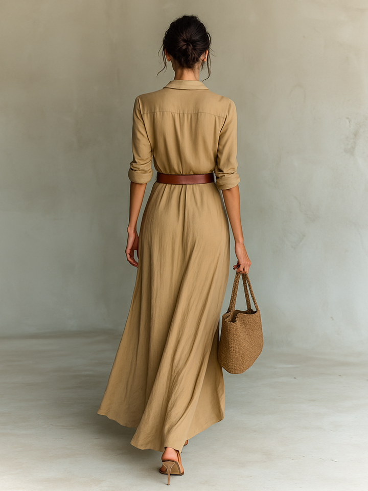 Élise – Robe maxi ceinturée