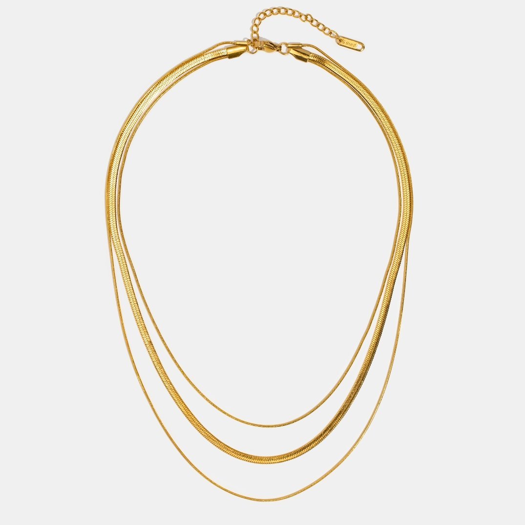 Élise – Collier chaîne dorée superposée
