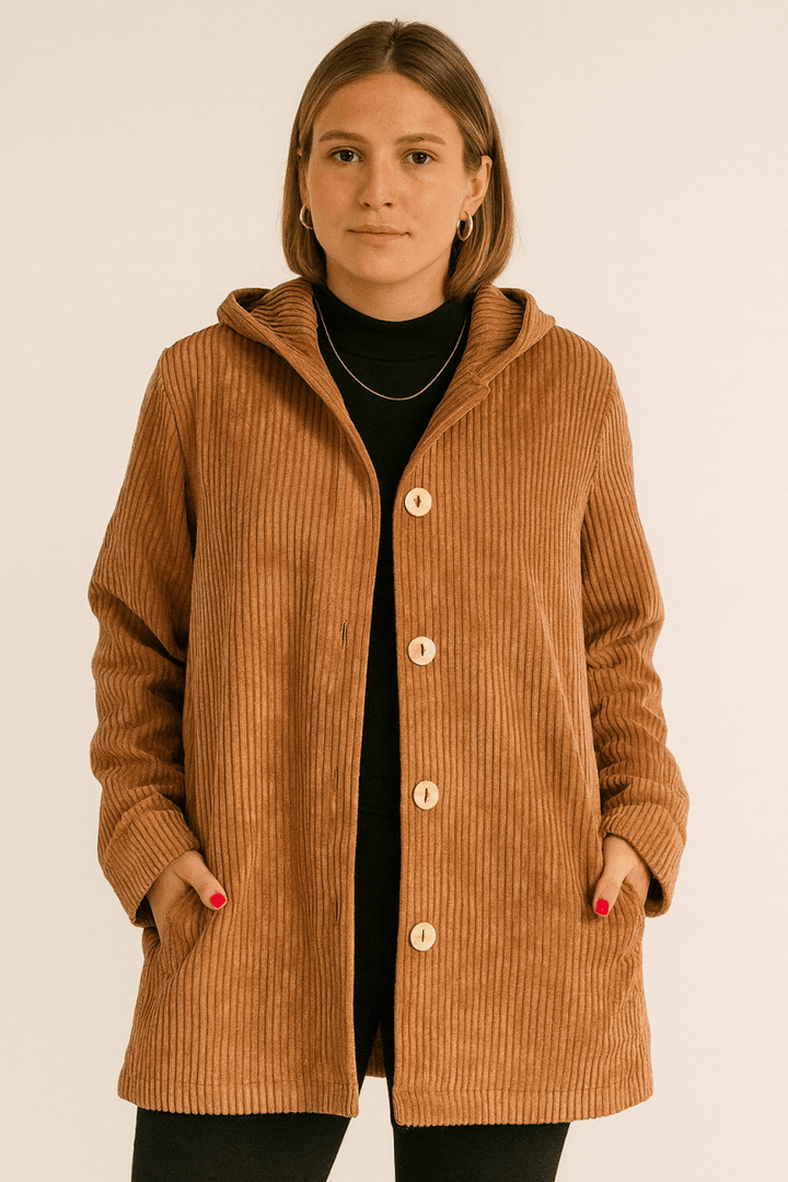 INDIE - Veste à Capuche en Velours Côtelé