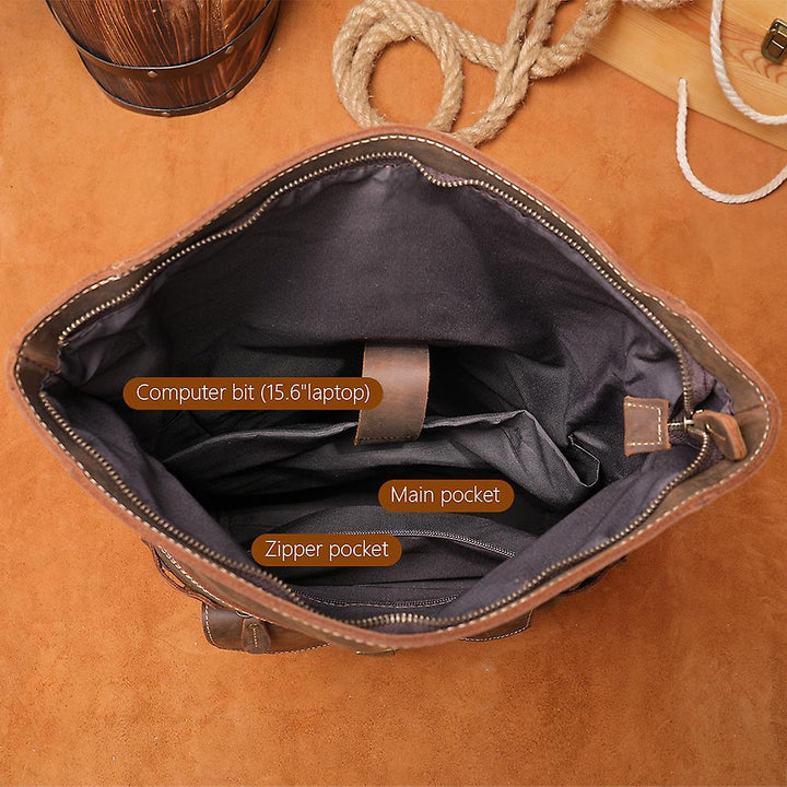 Larry - Sac à Dos en Cuir Rétro pour Hommes