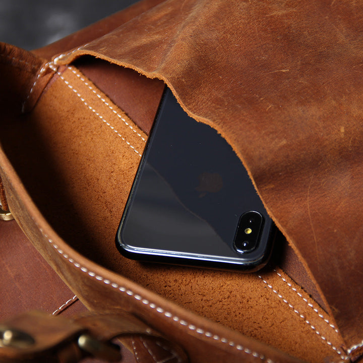 Jeffrey - Sac à dos en cuir classique et durable