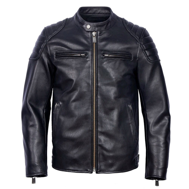 Bastien | Blouson Motard Vintage en Similicuir Marron pour Homme