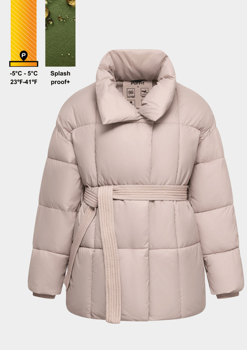 NOVA | Mi-Longue Puffer Jacket avec Ceinture