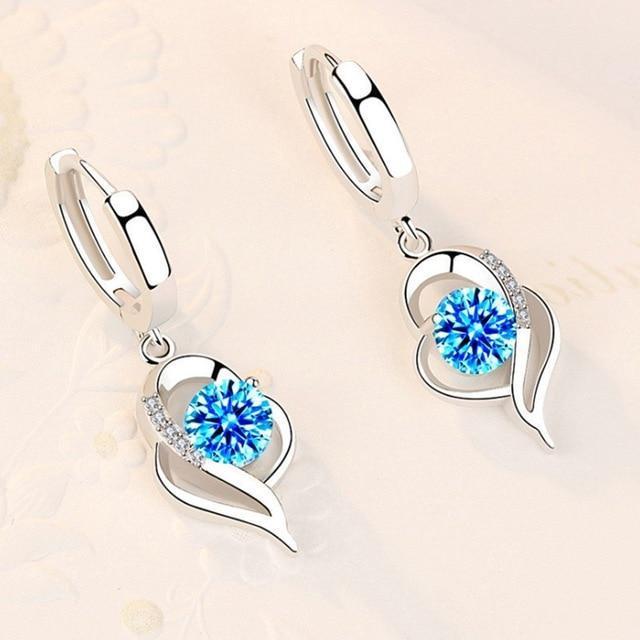 Élodie - Boucles d'oreilles florales en argent ornées de zirconium