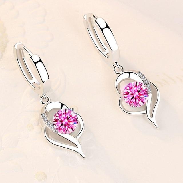 Élodie - Boucles d'oreilles florales en argent ornées de zirconium