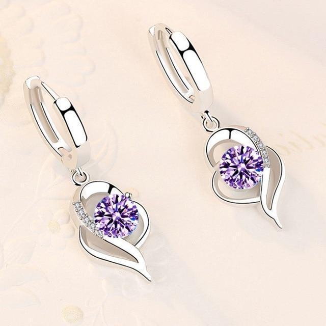 Élodie - Boucles d'oreilles florales en argent ornées de zirconium