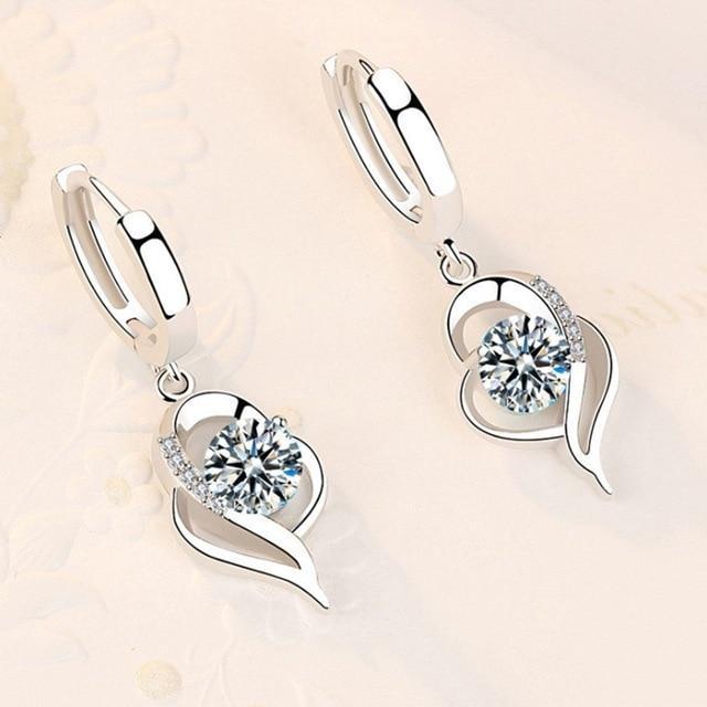 Élodie - Boucles d'oreilles florales en argent ornées de zirconium