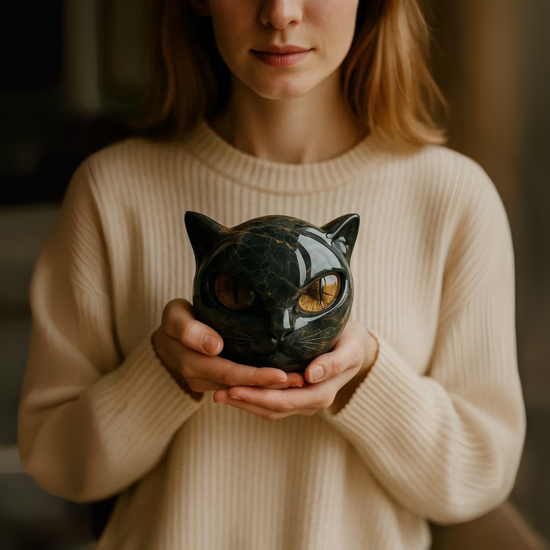 Luna – Sculpture féline mystique