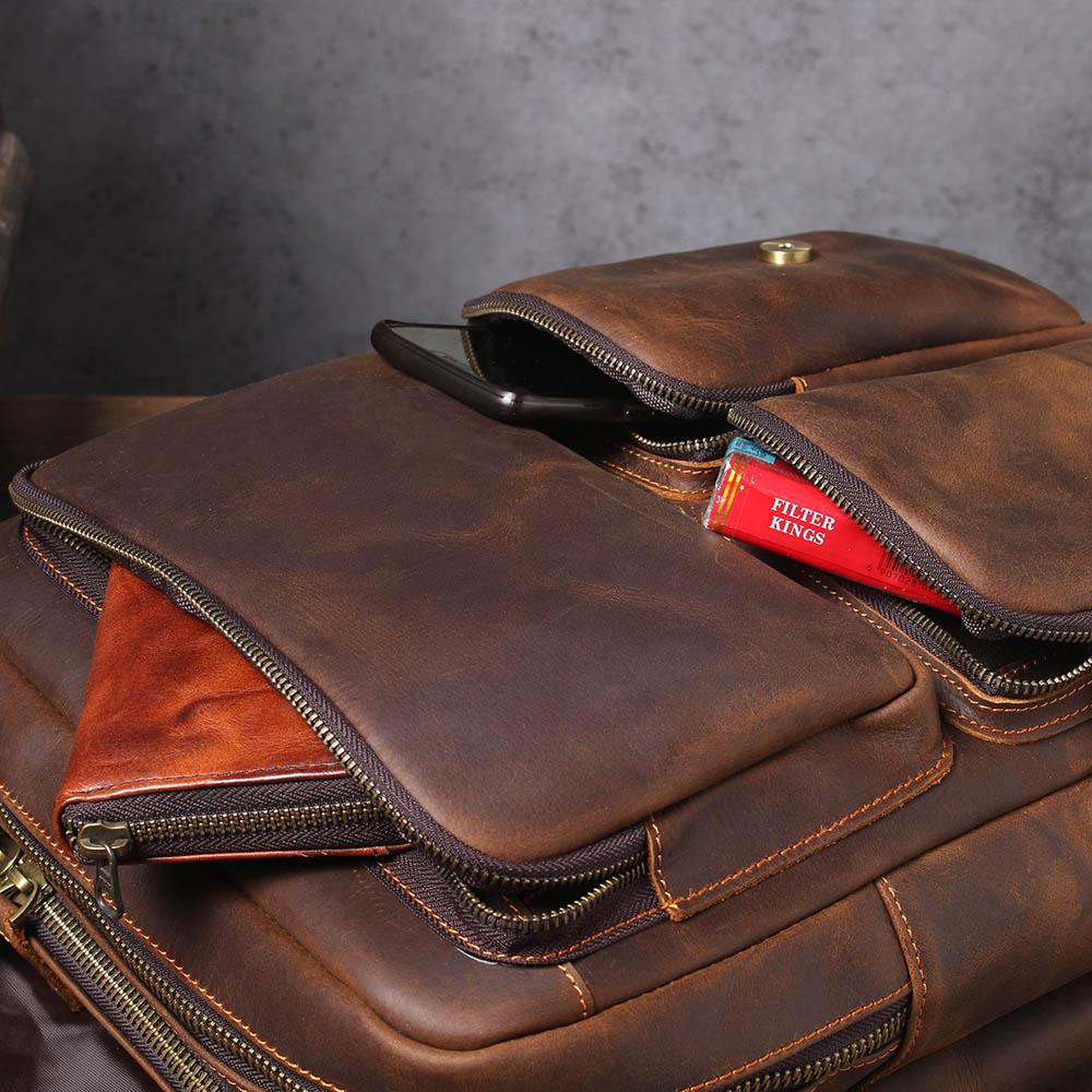 Robert - Sac à dos de voyage en cuir rétro