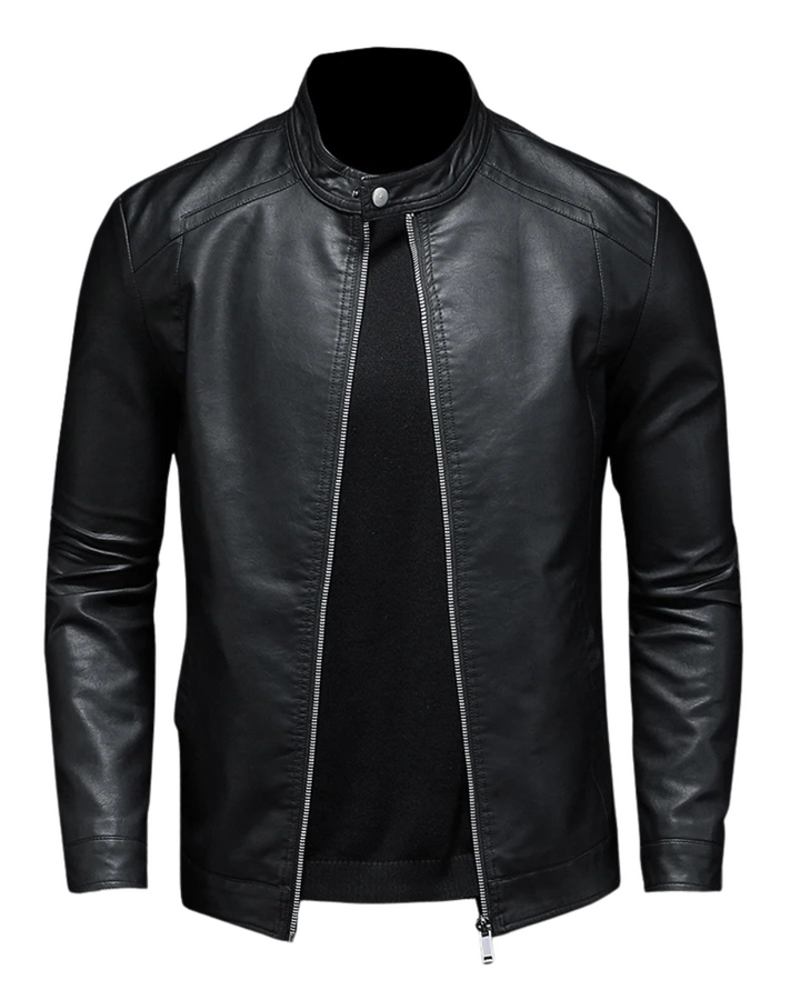 Clément | Veste Motard en Similicuir Noir pour Homme