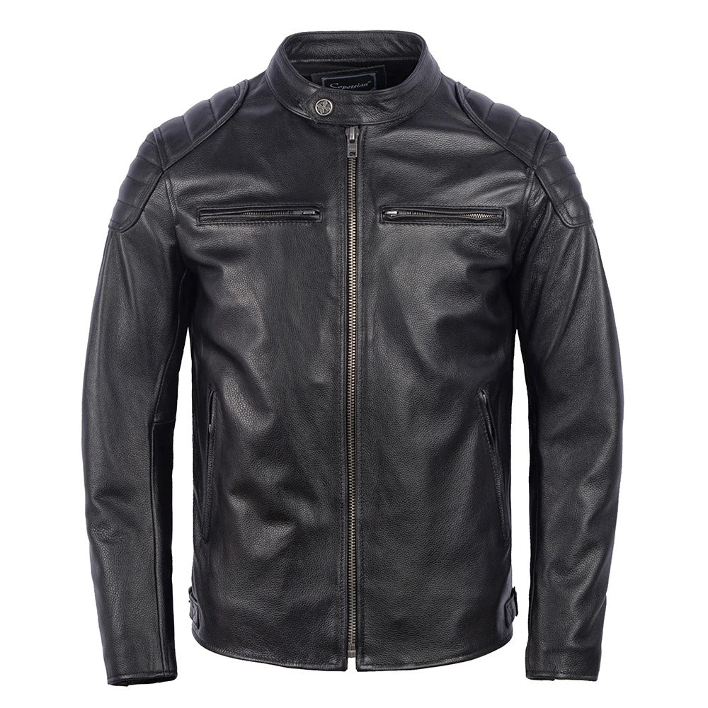 Bastien | Blouson Motard Vintage en Similicuir Marron pour Homme